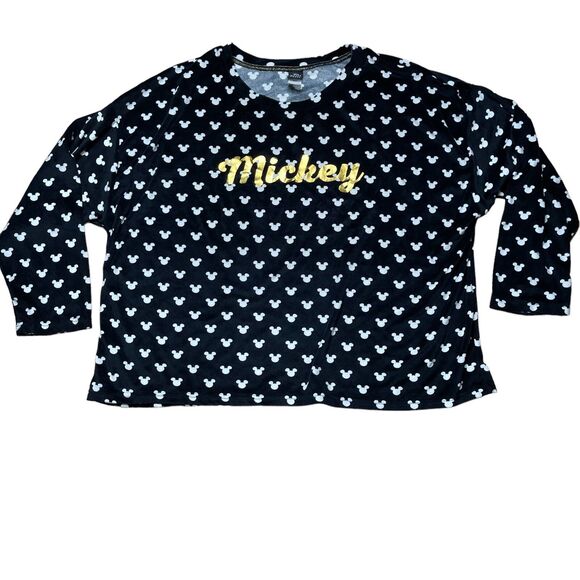 Disney Mickey Mouse Size 3X 22W-24W Sleepwear 2 Piece Pj Set Fleece Top Pants - Picture 4 of 12